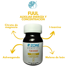 Cargar imagen en el visor de la galería, TAVOO - CAPSULAS FUUL ENERGÍA Y CONCENTRACIÓN - 60 capsulas (500 mg)