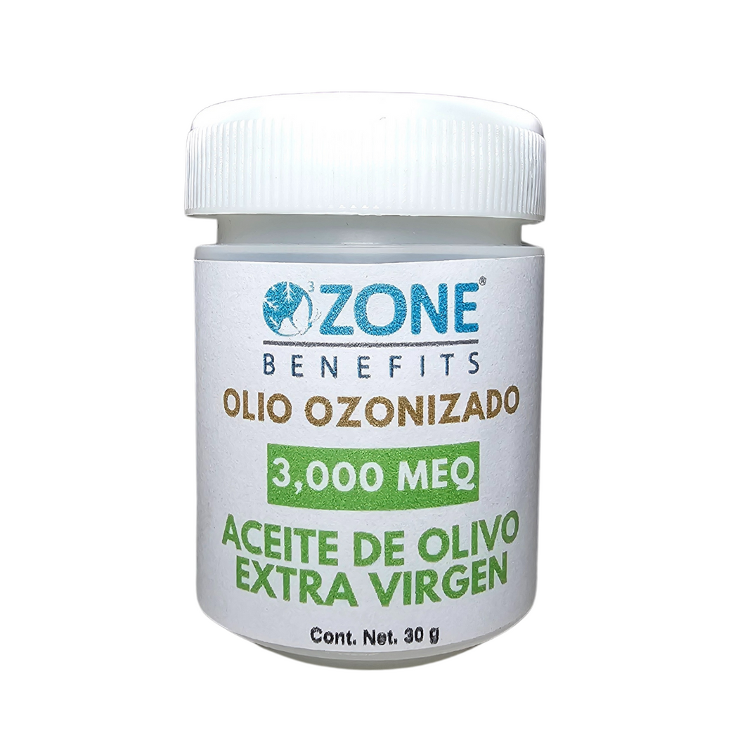 OLIO OZONIZADO - Aceite ozonizado de olivo 3,000 Meq - 30 g (Tarro de plastico)