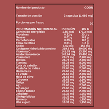 Cargar imagen en el visor de la galería, TAVOO - CAPSULAS GOON UÑAS, CABELLO, PIEL Y ARTICULACIONES - 60 capsulas (533 mg)

