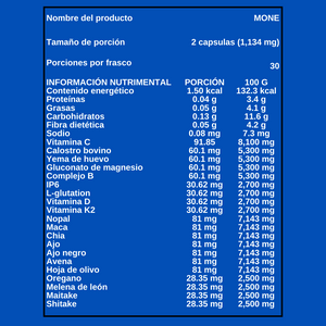 TAVOO - CAPSULAS MONE SISTEMA INMUNE  - 60 capsulas (567 mg)