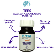 Cargar imagen en el visor de la galería, TAVOO - CAPSULAS TEES AZUCAR ALTA O DIABETES  - 60 capsulas (500 mg)

