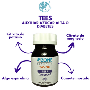 TAVOO - CAPSULAS TEES AZUCAR ALTA O DIABETES  - 60 capsulas (500 mg)