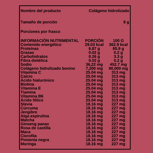 DIVINO SOPPLEMENTO - Colágeno hidrolizado con herbaolaria sabor Frambuesa - 100 g