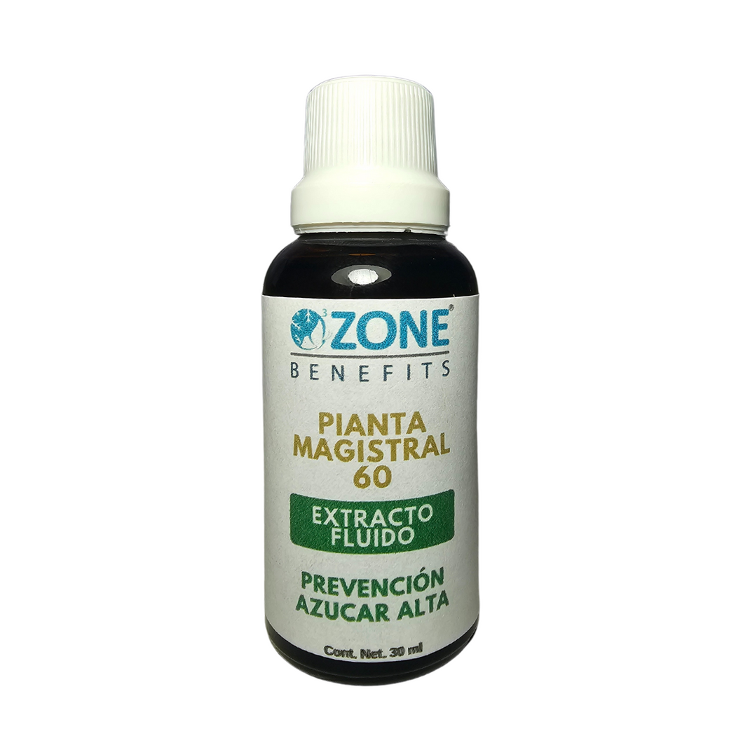PIANTA MAGISTRAL - Tintura madre herbolario prevención azucar alta al 60% - 30 ml (Gotero de vidrio)