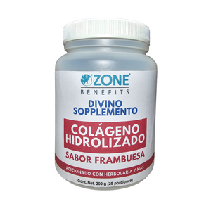 DIVINO SOPPLEMENTO - Colágeno hidrolizado con herbaolaria sabor Frambuesa - 200 g