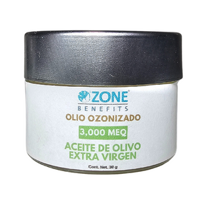 OLIO OZONIZADO - Aceite ozonizado de olivo 3,000 Meq - 30 g (Tarro de vidrio)