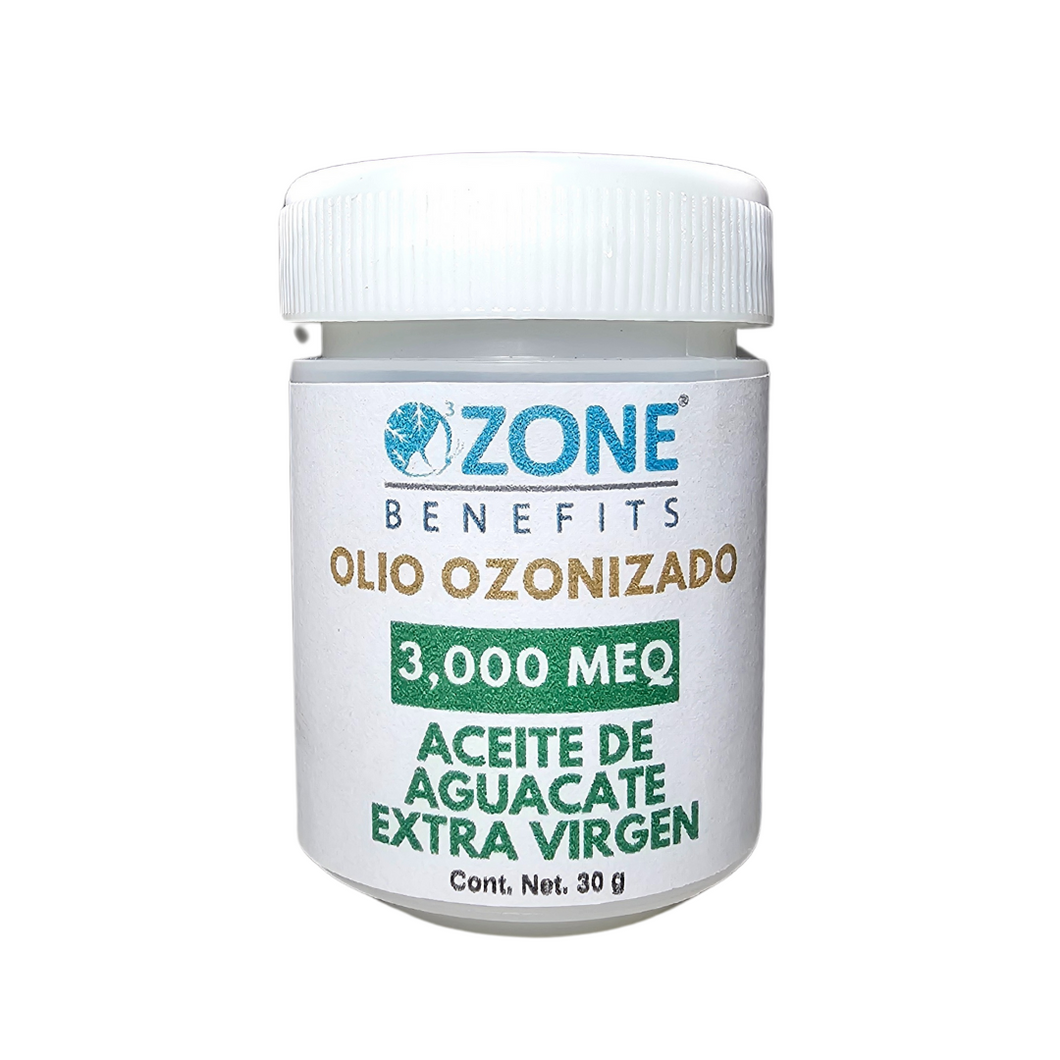 OLIO OZONIZADO - Aceite ozonizado de aguacate 3,000 Meq - 30 g (Tarro de plastico)