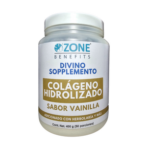 DIVINO SOPPLEMENTO - Colageno hidrolizado con herbolaría sabor Vainilla - 400 g