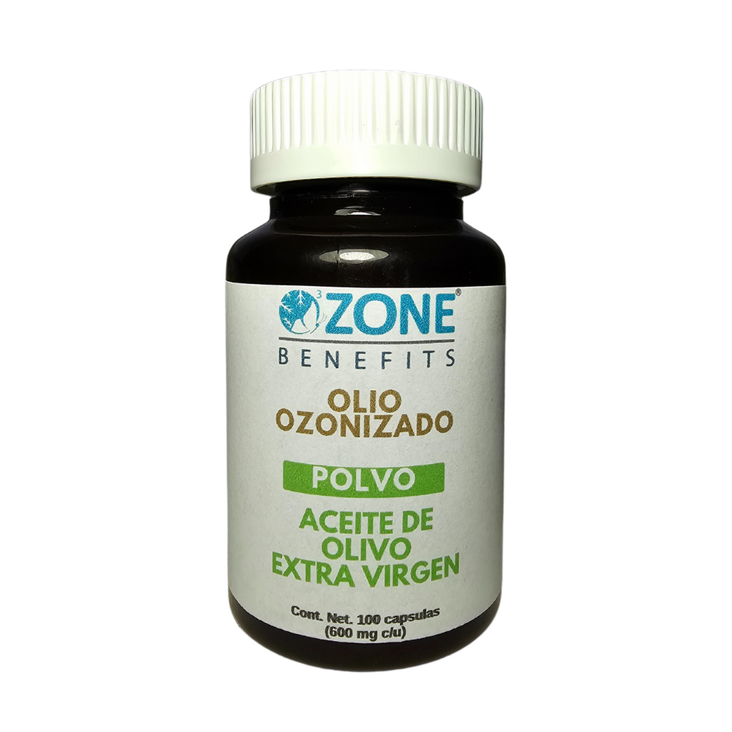OLIO OZONIZADO - Aceite ozonizado de olivo en polvo capsulas 300 Meq - 100 capsulas (600 mg por capsula)