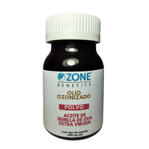 OLIO OZONIZADO - Aceite ozonizado de semila de uva en polvo capsulas 300 Meq - 60 capsulas (600 mg por capsula)
