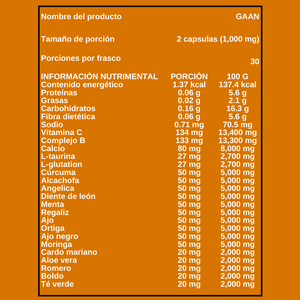 TAVOO - CAPSULAS GAAN HIGADO - 60 capsulas (500 mg)