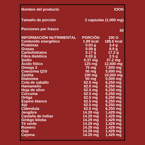 TAVOO - CAPSULAS IOON FALTA DE MINERALES Y CIRCULACIÓN - 60 capsulas (500 mg)