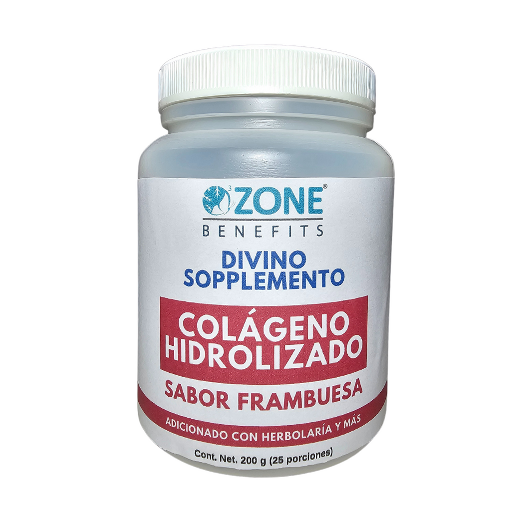 DIVINO SOPPLEMENTO - Colágeno hidrolizado con herbolaria sabor Frambuesa - 200 g