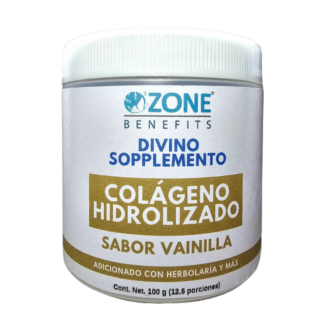 DIVINO SOPPLEMENTO - Colageno hidrolizado con herbolaría sabor Vainilla - 100 g